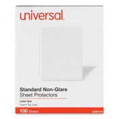 Universal® Standard Sheet Protector, Standard, 8.5 x 11, Clear, Non-Glare, 100/Box Item: UNV21121