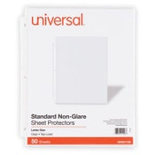 Universal® Top-Load Poly Sheet Protectors, Std Gauge, Nonglare, Clear, 50/Pack Item: UNV21126