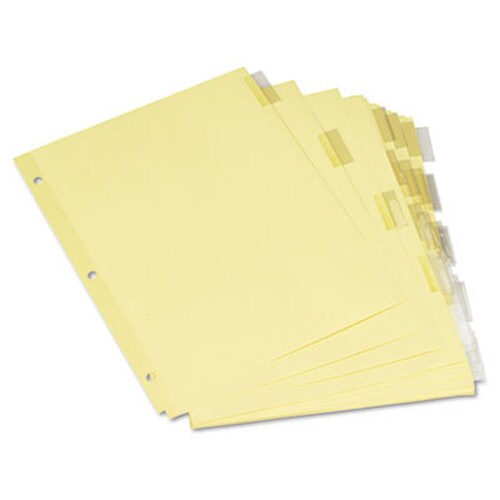 Universal® Insertable Tab Index, 5-Tab, 11 x 8.5, Buff, Clear Tabs, 6 Sets Item: UNV21871