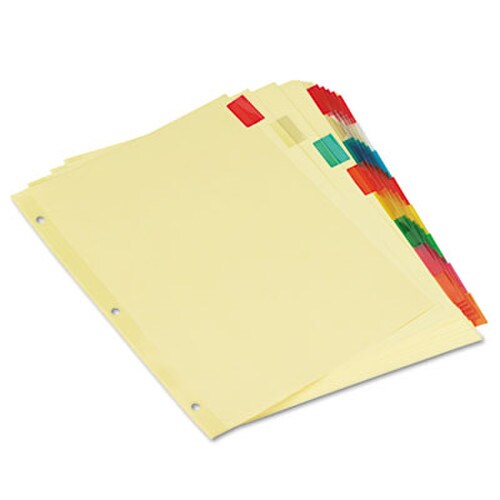 Universal® Insertable Tab Index, 8-Tab, 11 x 8.5, Buff, Assorted Tabs, 6 Sets Item: UNV21872
