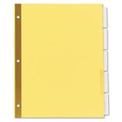 Universal® Deluxe Extended Insertable Tab Indexes, 5-Tab, 11 x 8.5, Buff, Clear Tabs, 6 Sets Item: UNV21875