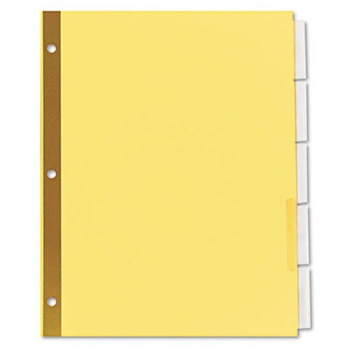 Universal® Deluxe Extended Insertable Tab Indexes, 5-Tab, 11 x 8.5, Buff, Clear Tabs, 6 Sets Item: UNV21875