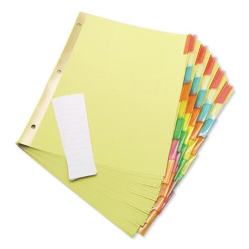 Universal® Deluxe Extended Insertable Tab Indexes, 8-Tab, 11 x 8.5, Buff, Assorted Tabs, 6 Sets Item: UNV21876