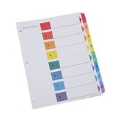 Universal® Deluxe Table of Contents Dividers for Printers, 8-Tab, 1 to 8; Table Of Contents, 11 x 8.5, White, 6 Sets Item: UNV24802