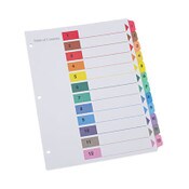 Universal® Deluxe Table of Contents Dividers for Printers, 12-Tab, 1 to 12; Table Of Contents, 11 x 8.5, White, 6 Sets Item: UNV24806