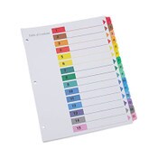 Universal® Deluxe Table of Contents Dividers for Printers, 15-Tab, 1 to 15; Table Of Contents, 11 x 8.5, White, 6 Sets Item: UNV24808
