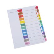Universal® Deluxe Table of Contents Dividers for Printers, 12-Tab, Jan. to Dec., 11 x 8.5, White, 1 Set Item: UNV24810