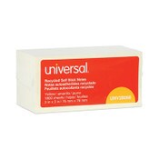 Universal® Recycled Self-Stick Note Pads, 3" x 3", Yellow, 100 Sheets/Pad, 18 Pads/Pack Item: UNV28068