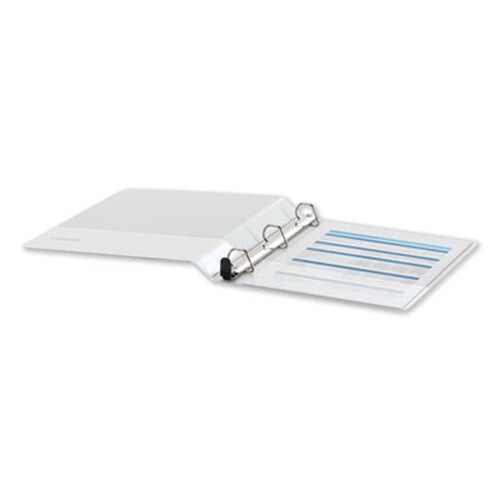 Universal® Deluxe Easy-to-Open D-Ring View Binder, 3 Rings, 1" Capacity, 11 x 8.5, White Item: UNV30712