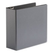 Universal® Deluxe Easy-to-Open D-Ring View Binder, 3 Rings, 4" Capacity, 11 x 8.5, Black Item: UNV30753