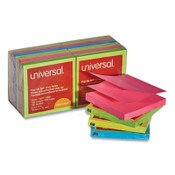 Universal® Fan-Folded Self-Stick Pop-Up Note Pads, 3" x 3", Assorted Neon Colors, 100 Sheets/Pad, 12 Pads/Pack Item: UNV35617