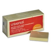 Universal® Self-Stick Note Pads, 1.5" x 2", Yellow, 100 Sheets/Pad, 12 Pads/Pack Item: UNV35662