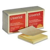 Universal® Fan-Folded Self-Stick Pop-Up Note Pads, 3" x 3", Yellow, 100 Sheets/Pad, 12 Pads/Pack Item: UNV35664