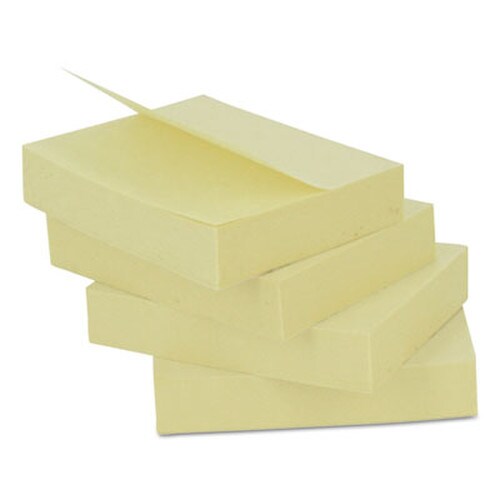 Universal® Self-Stick Note Pads, 3" x 3", Yellow, 100 Sheets/Pad, 12 Pads/Pack Item: UNV35668