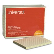 Universal® Self-Stick Note Pads, Note Ruled, 4" x 6", Yellow, 100 Sheets/Pad, 12 Pads/Pack Item: UNV35673