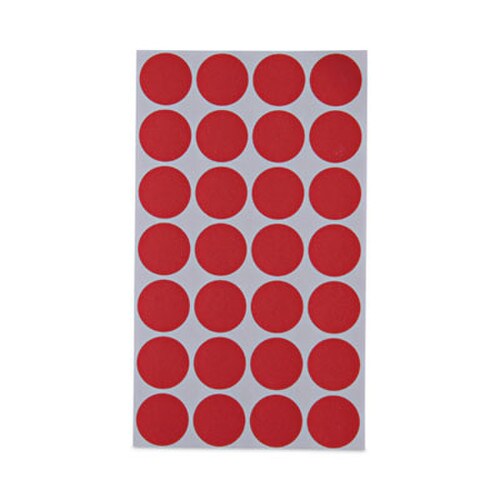 Universal® Self-Adhesive Removable Color-Coding Labels, 0.75" dia, Red, 28/Sheet, 36 Sheets/Pack Item: UNV40103