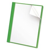 Universal® Clear Front Report Cover, Prong Fastener, 0.5" Capacity, 8.5 x 11, Clear/Green, 25/Box Item: UNV57124