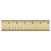 Universal® Flat Wood Ruler w/Double Metal Edge, Standard, 12" Long, Clear Lacquer Finish Item: UNV59021