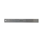 Universal® Stainless Steel Ruler with Cork Back and Hanging Hole, Standard/Metric, 12" Long Item: UNV59023