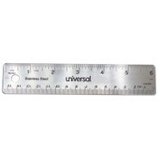 Universal® Stainless Steel Ruler, Standard/Metric, 6" Long Item: UNV59026