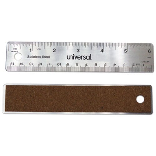 Universal® Stainless Steel Ruler, Standard/Metric, 6" Long Item: UNV59026