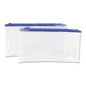 Universal® Zippered Wallets/Cases, Transparent Plastic, 11 x 6, Clear/Blue, 2/Pack Item: UNV69025