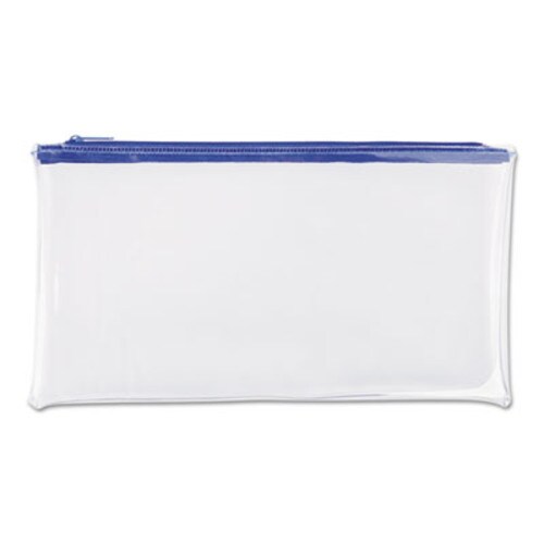 Universal® Zippered Wallets/Cases, Transparent Plastic, 11 x 6, Clear/Blue, 2/Pack Item: UNV69025
