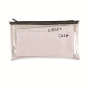 Universal® Zippered Wallets/Cases, Leatherette PU, 11 x 6, Clear/Black, 2/Pack Item: UNV69026