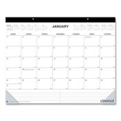 Universal® Desk Pad Calendar, 22 x 17, White Sheets, Black Binding, Clear Corners, 12-Month (Jan to Dec): 2025 Item: UNV71002