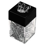 Universal® Paper Clips with (1) Magnetic-Top Desktop Dispenser, #1, Smooth, Silver, 100 Clips/Pack, 12 Packs/Box Item: UNV72211