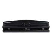 Universal® 12-Sheet Deluxe Two- and Three-Hole Adjustable Punch, 9/32" Holes, Black Item: UNV74323