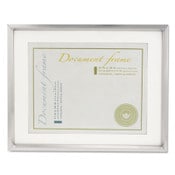 Universal® Plastic Document Frame with Mat, 11 x 14 and 8.5 x 11 Inserts, Metallic Silver Item: UNV76854