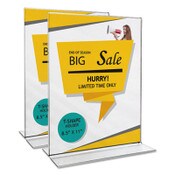 Universal® Clear 2-Sided T-Style Freestanding Frame, 8.5 x 11, 2/Pack Item: UNV76864