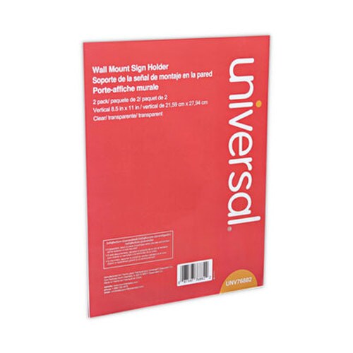 Universal® Wall Mount Sign Holder, 8.5 x 11, Vertical, Clear Item: UNV76882