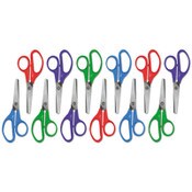 Universal® Kids' Scissors, Rounded Tip, 5" Long, 1.75" Cut Length, Straight Assorted Color Handles, 12/Pack Item: UNV92023