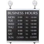 Headline® Sign Century Series Business Hours Sign, Heavy-Duty Plastic, 13 x 14, Black Item: USS4247