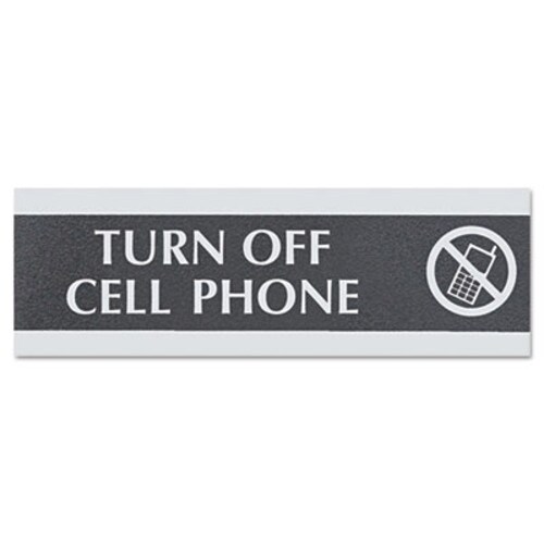 Headline® Sign Century Series Office Sign,TURN OFF CELL PHONE, 9 x 3 Item: USS4759