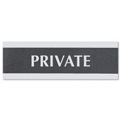 Headline® Sign Century Series Office Sign, PRIVATE, 9 x 3, Black/Silver Item: USS4761