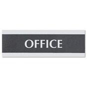 Headline® Sign Century Series Office Sign, OFFICE, 9 x 3, Black/Silver Item: USS4762