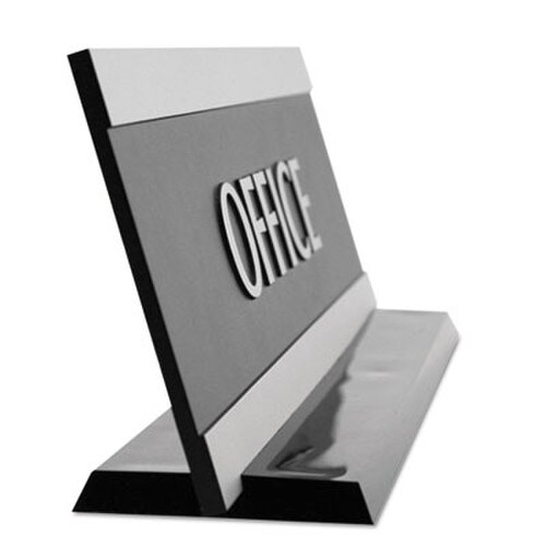 Headline® Sign Century Series Office Sign, OFFICE, 9 x 3, Black/Silver Item: USS4762