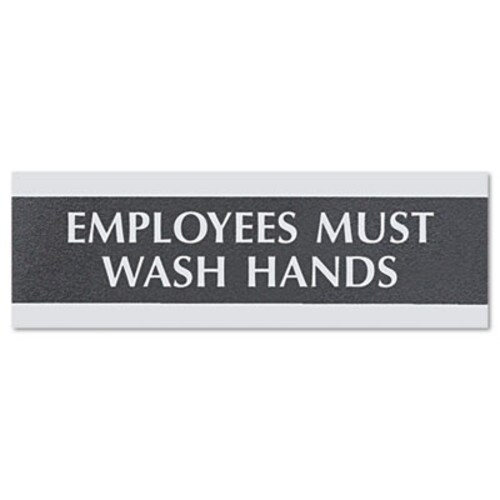 Headline® Sign Century Series Office Sign, Employees Must Wash Hands, 9 x 3 Item: USS4782
