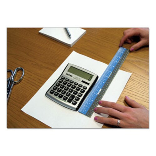 Victor® Easy Read Stainless Steel Ruler, Standard/Metric, 12".5 Long, Blue Item: VCTEZ12SBL