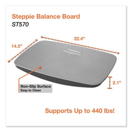 Victor® Steppie Balance Board, 22.5w x 14.5d x 2.13h, Two-Tone Gray Item: VCTST570