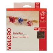 VELCRO® Brand Sticky-Back Fasteners with Dispenser, Removable Adhesive, 0.75" x 15 ft, Beige Item: VEK90083