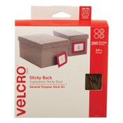 VELCRO® Brand Sticky-Back Fasteners with Dispenser Box, Removable Adhesive, 0.75" dia, Beige, 200/Roll Item: VEK90140