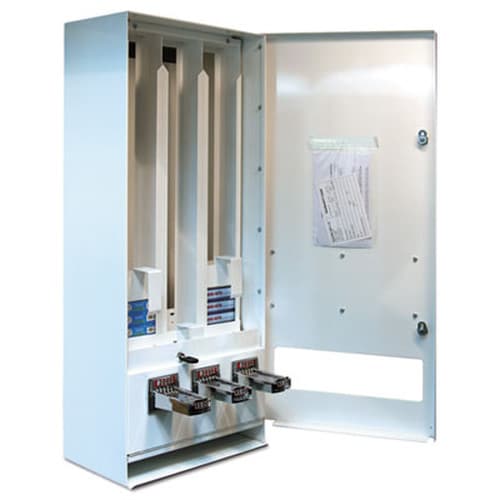 Vend-Rite Coin-Operated Soap Vender, 3-Column, 16.25 x 9.5 x 37.75, White/Blue Item: VEN394100