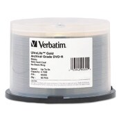 Verbatim® UltraLife Gold Archival Grade DVD-R, 4.7 GB, 16x, Spindle, Gold, 50/Pack Item: VER95355
