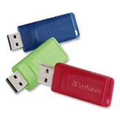 Verbatim® Store 'n' Go USB Flash Drive, 4 GB, Assorted Colors, 3/Pack Item: VER97002