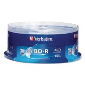 Verbatim® BD-R Blu-Ray Disc, 25 GB, 16x, White, 25/Pack Item: VER97457