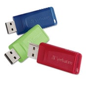 Verbatim® Store 'n' Go USB Flash Drive, 8 GB, Assorted Colors, 3/Pack Item: VER98703